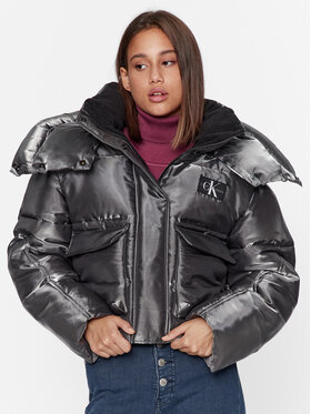 Calvin Klein Jeans Calvin Klein Jeans Пухено яке J20J221878 Сив Oversize