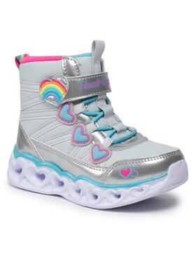 Skechers Skechers Kozaki Heart Lights Sweet Styling 302668L/SMLT Srebrny