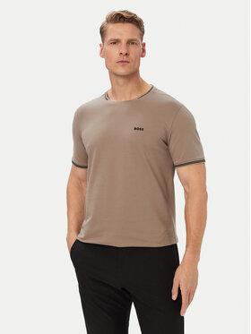 BOSS BOSS Tricou Taul 50521245 Bej închis Regular Fit