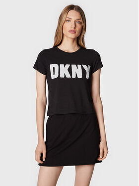 DKNY DKNY Tričko P2FKHGWG Čierna Regular Fit