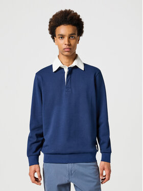 Wrangler Wrangler T-Shirt POLO SWEATSHIRT Niebieski Regular Fit