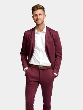 TeeShoppen TeeShoppen Marynarka 'Perform Collection' Czerwony Slim Fit