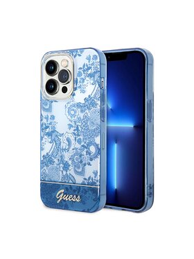 Guess Guess Etui na telefon Porcelain Collection Niebieski