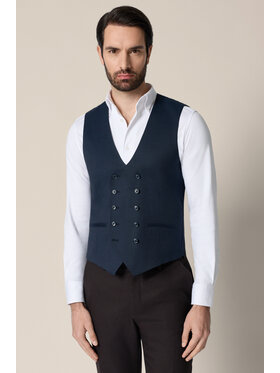 Lancerto Lancerto Kamizelka garniturowa Motril KA073126000003 Granatowy Slim Fit