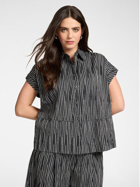 Elena Mirò Elena Mirò Camicia 5000Z000032N001 Nero Boxy Fit
