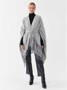 Max Mara Leisure Max Mara Leisure Пончо Deodara 23373602 Сив Regular Fit