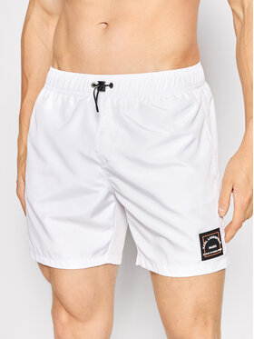 KARL LAGERFELD KARL LAGERFELD Szorty kąpielowe Basic KL22MBM01 Biały Regular Fit
