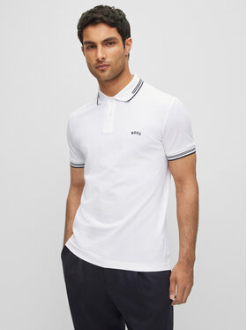 Boss Boss Polo marškinėliai Paul 50469210 Balta Slim Fit