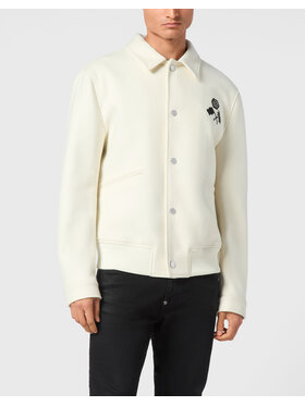 PHILIPP PLEIN PHILIPP PLEIN Kurtka bomber 22547 Biały Regular Fit
