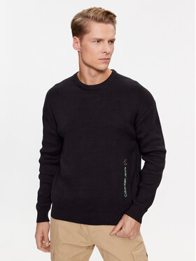Calvin Klein Jeans Calvin Klein Jeans Džemper Vertical J30J323977 Crna Regular Fit
