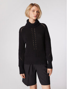 Simple Simple Rollkragenpullover SWD507 Schwarz Regular Fit