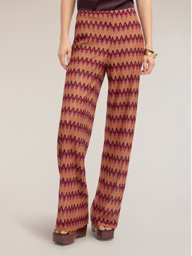 Motivi Motivi Spodnie materiałowe P01XQ004632N0S7 Pomarańczowy Flare Fit