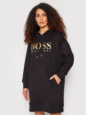Boss Boss Úpletové šaty C-Ethea_Gold_B 50466671 Čierna Relaxed Fit