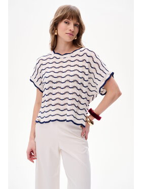 blue shadow blue shadow Bluzka Linea Granatowy Regular Fit