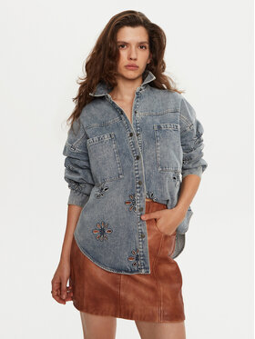 One Teaspoon One Teaspoon cămașă de blugi 26501 Albastru Regular Fit