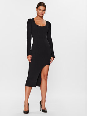 Kontatto Kontatto Úpletové šaty 3M1110 Černá Slim Fit