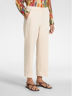Elena Mirò Elena Mirò Spodnie materiałowe P009P000497N052 Kremowy Regular Fit
