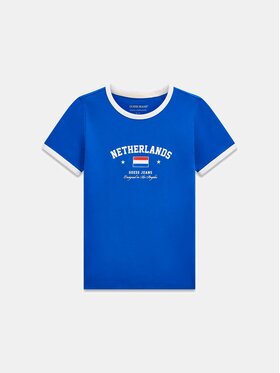 Guess Jeans Guess Jeans T-Shirt 183096 Modrá Classic Fit