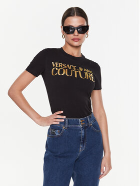 Versace Jeans Couture Versace Jeans Couture Póló 74HAHT01 Fekete Regular Fit