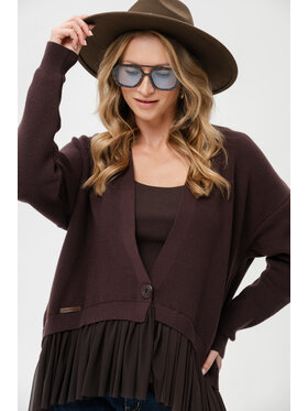 blue shadow blue shadow Kardigan Waxi Brązowy Regular Fit