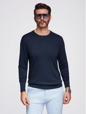 Ombre Ombre Sweter OM-SWSW-0183 Granatowy Regular Fit