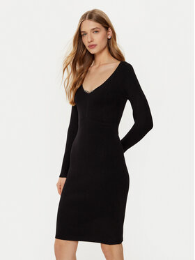 Guess Guess Úpletové šaty W5RK07 Z2YJ2 Černá Regular Fit