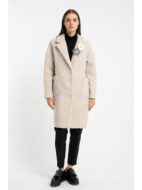 CLICK CLICK Płaszcz zimowy 70-0016 Beżowy Regular Fit