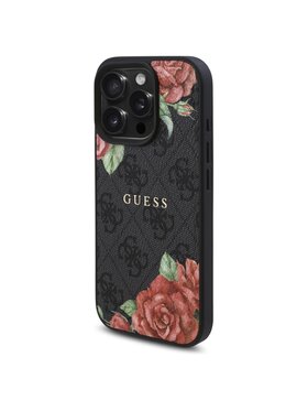 Guess Guess Etui na telefon 4G Flowers Print MagSafe Czarny