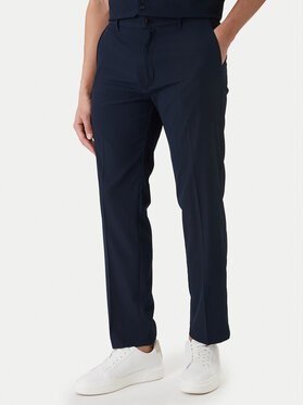 Calvin Klein Calvin Klein Bavlnené nohavice LV04LF609G Tmavomodrá Straight Fit