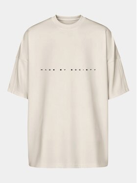 MADE BY SOCIETY MADE BY SOCIETY T-Shirt Tricou KINETIC ARCH - T17313 Beżowy Basic Fit
