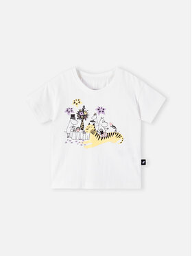 Reima Reima Tričko Moomin Tussilago 5200202A Biela Regular Fit