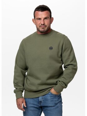 PITBULL PITBULL Bluza Small Logo Zielony Regular Fit