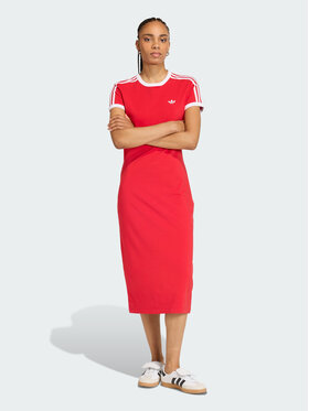 adidas adidas Sukienka codzienna 3 STRIPES DRESS (SLIM) Czerwony Slim Fit
