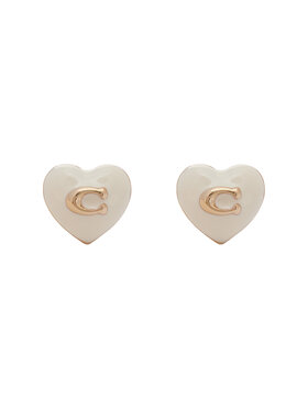 Coach Coach Обици Enamel Heart Stud Earrings 37479226GLD100 Сребрист