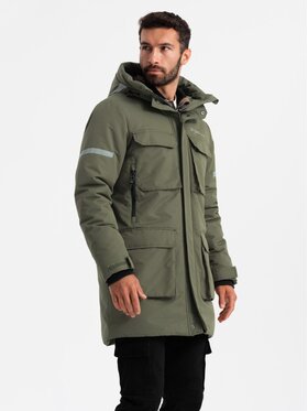 Ombre Ombre Parka OM-JALJ-0169 Khaki Regular Fit