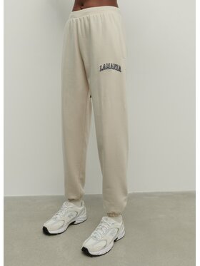 La Mania La Mania Spodnie dresowe MATCH 2 Beżowy Classic Fit