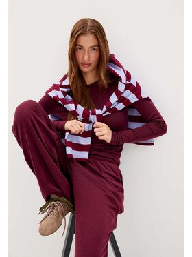 Mirons Mirons Komplet bluzka i spodnie soft Bordowy Regular Fit