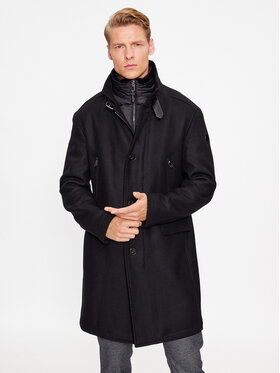 JOOP! JOOP! Vilnonis paltas 30037696 Juoda Regular Fit
