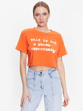 Guess Guess T-Shirt Not A Photo W3GI54 K9RM4 Pomarańczowy Boxy Fit