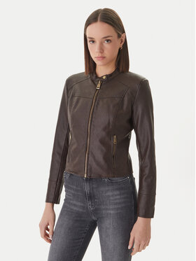 Guess Guess Geacă din imitație de piele W6GL09 W1834 Maro Regular Fit