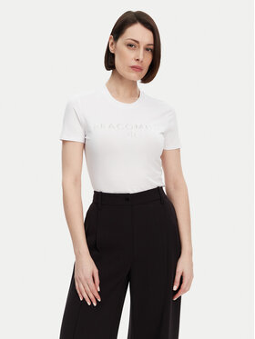Fracomina Fracomina Tričko FP25ST3011J449N5 Biela Slim Fit
