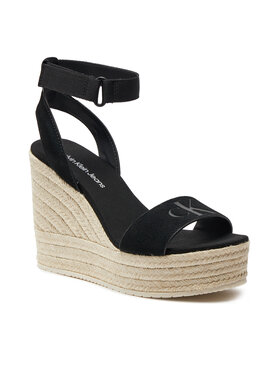 Calvin Klein Jeans Espadrile Wedge Sandal Su Mg Btw YW0YW01026 Črna