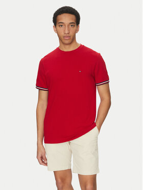 Tommy Hilfiger Tommy Hilfiger Tričko Global Stripe MW0MW38630 Červená Regular Fit
