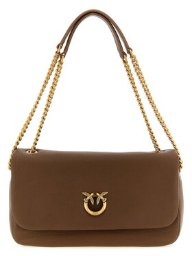PINKO PINKO Torebka Brown Lamb Leather Shoulder Brązowy