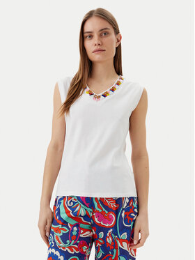 LOLA CASADEMUNT LOLA CASADEMUNT топ MS2515021 Бял Regular Fit