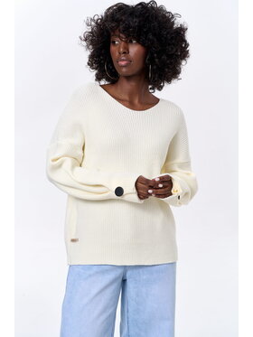 blue shadow blue shadow Sweter Flavio Écru Regular Fit