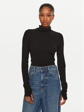 Marella Marella Bluză cu gât Master 2423946084 Negru Slim Fit