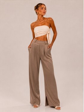 Hottie Hot Hottie Hot Spodnie materiałowe PAY Beżowy Oversize