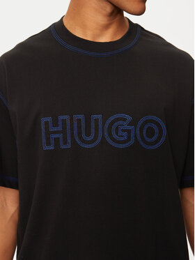 Hugo Majica Nitlogo 50521686 Črna Loose Fit