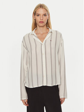 Tommy Hilfiger Tommy Hilfiger Koszulka piżamowa UW0UW05614 Écru Relaxed Fit